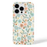 Pretty Colorful Ditsy Floral White Design iPhone 14 Pro Max Case
