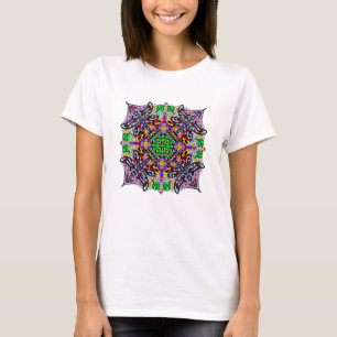 Pretty Colorful Dragonfly and Flowers Mandala T-Shirt