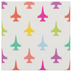 Pretty Colorful F-16 Viper Fighter Jet Pattern Fabric