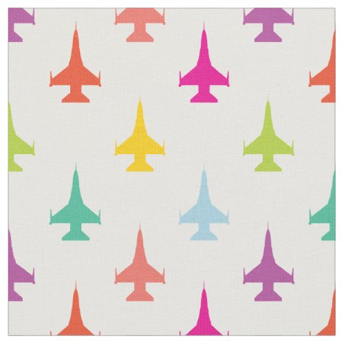 Pretty Colorful F_16 Viper Fighter Jet Pattern Fabric