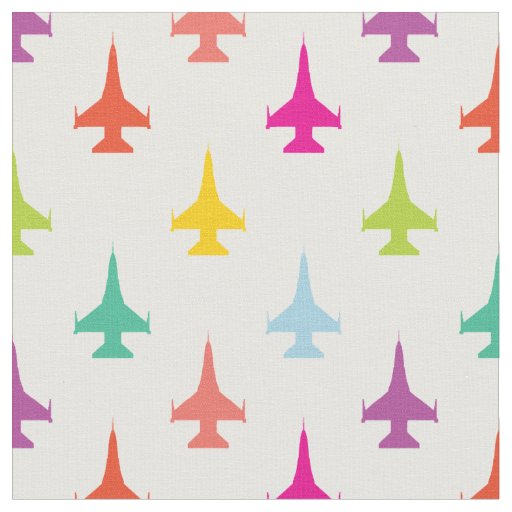 Pretty Colorful F-16 Viper Fighter Jet Pattern Fabric