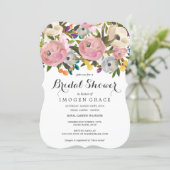 Pretty Colorful Floral Bridal Shower Invitation (Standing Front)
