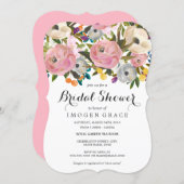 Pretty Colorful Floral Bridal Shower Invitation (Front/Back)