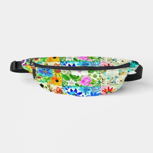 Pretty Colorful Floral Patchwork  Fanny Pack