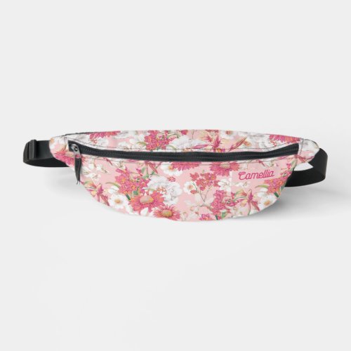Pretty Colorful Floral Pattern Pink Custom Girl  Fanny Pack