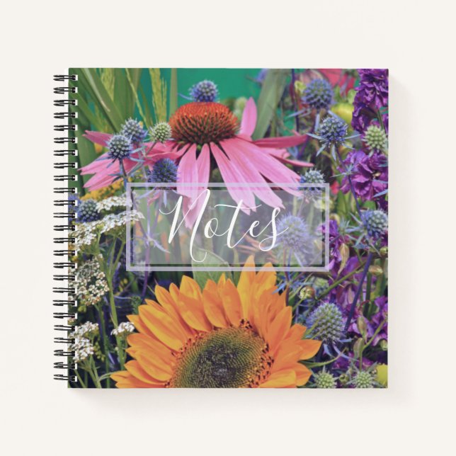 Pretty Colorful Flower Market Notes Notebook (Front)