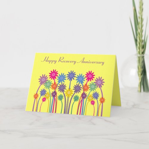 Pretty Colorful Flowers Customizable Recovery Card