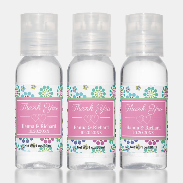 Pretty Colorful Flowers customized Hand Sanitizer (Set)