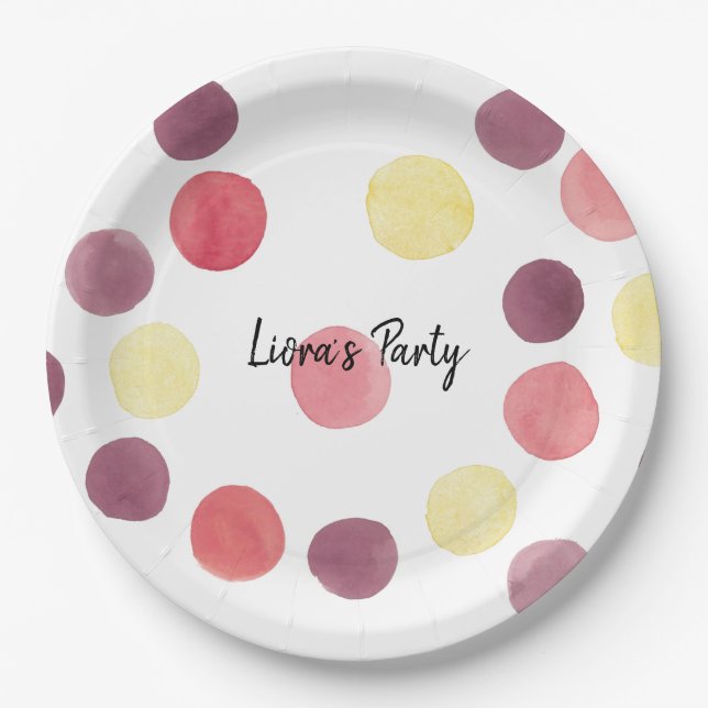 Pretty Colorful Fun Circle Paper Plate  (Front)
