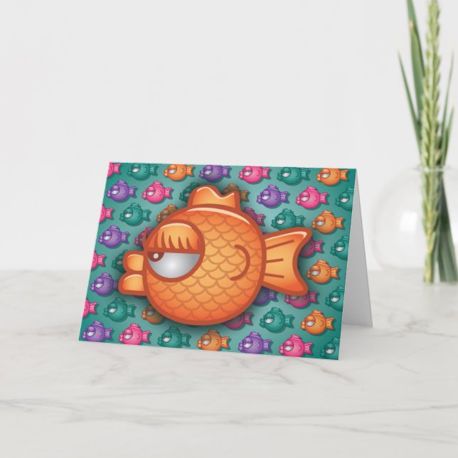 Pretty Colorful Goldfish Greeting Card (Front)