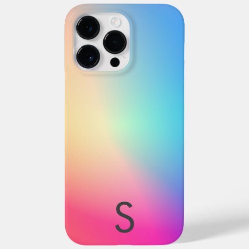 Pretty Colorful Gradient Custom Monogram Modern Case_Mate iPhone 14 Pro Max Case