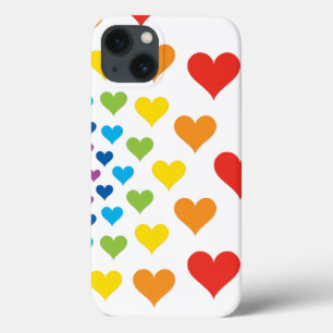 Pretty colorful hearts iPhone 13 case