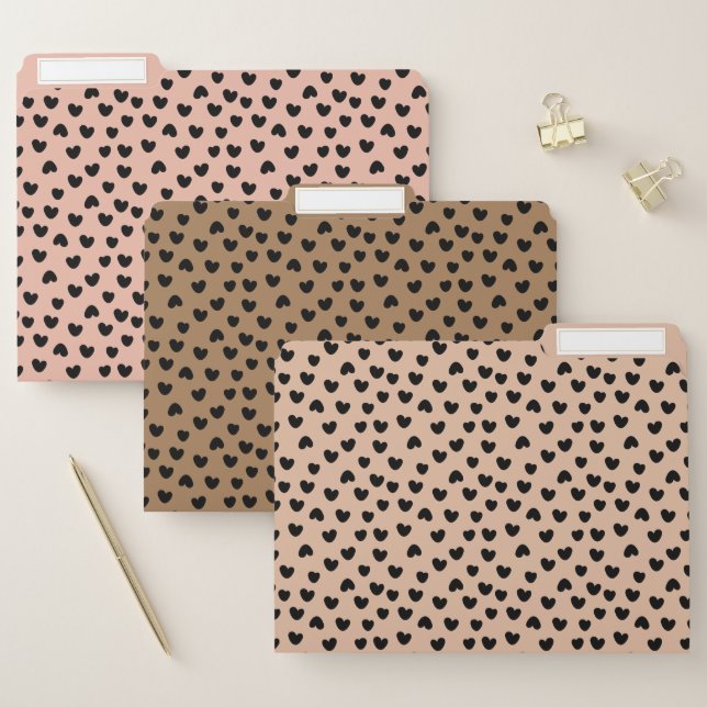 Pretty colorful hearts pattern heart pink pastel  file folder (Set)