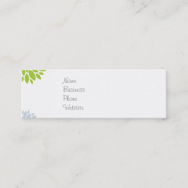 Pretty Colorful Hippie Elephant Flower Power Mini Business Card (Front)