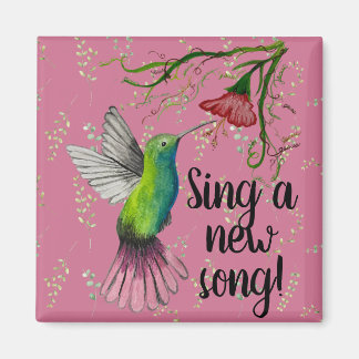 Pretty Colorful Hummingbird Christian Magnet
