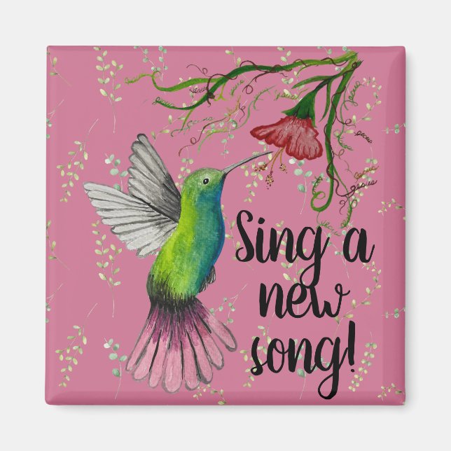 Pretty Colorful Hummingbird Christian Magnet (Front)
