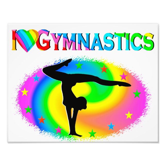 PRETTY COLORFUL I LOVE GYMNASTICS DESIGN PHOTO PRINT (Front)