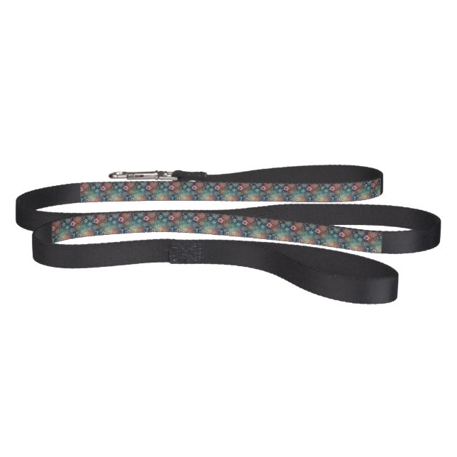 Pretty Colorful Paw Prints and Flowers Pet Leash (Full)