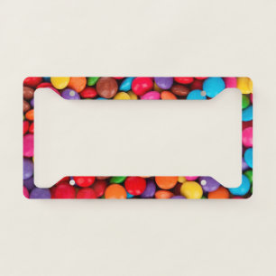 Pretty Colorful Rainbow Candy Pattern License Plate Frame