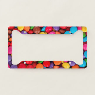 Pretty Colorful Rainbow Candy Pattern License Plate Frame