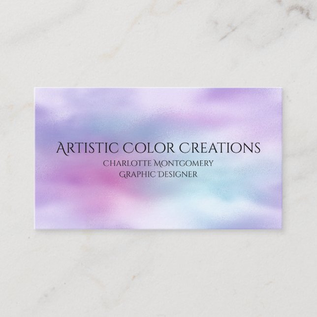 Pretty Colorful Sky Graphic Designer Business Card (Front)