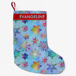 Pretty Colorful Snowflake Christmas Pattern Custom Small Christmas Stocking