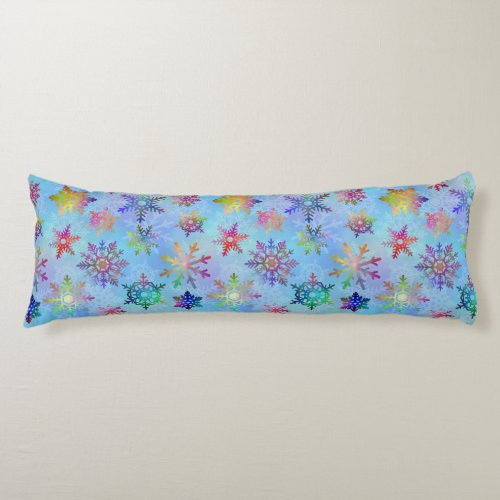 Pretty Colorful Snowflakes Christmas Pattern Body Pillow