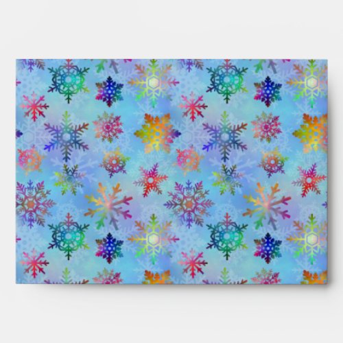 Pretty Colorful Snowflakes Christmas Pattern Envelope