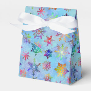 Pretty Colorful Snowflakes Christmas Pattern Favor Boxes