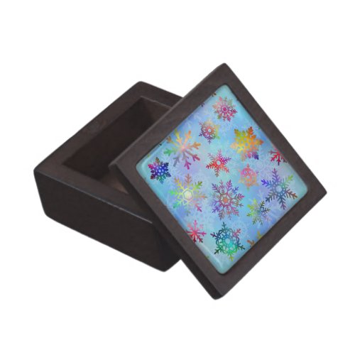 Pretty Colorful Snowflakes Christmas Pattern Gift Box