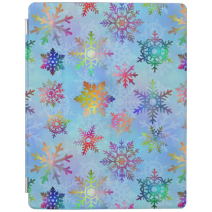Pretty Colorful Snowflakes Christmas Pattern iPad Smart Cover