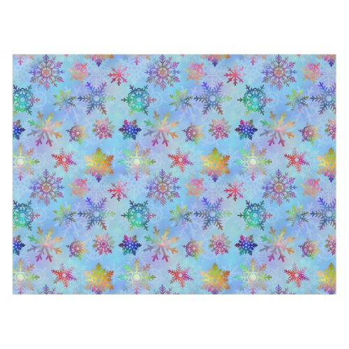 Pretty Colorful Snowflakes Christmas Pattern Tablecloth