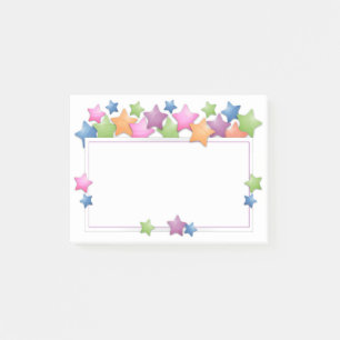 Pretty Colorful Stars Frame Post-it Notes