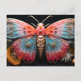 Pretty Colorful Steampunk Butterfly Postcard