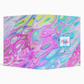 Pretty Colorful Swirls Monogrammed Binder