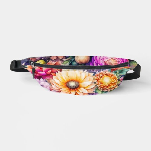 Pretty Colorful Watercolor Floral   Fanny Pack