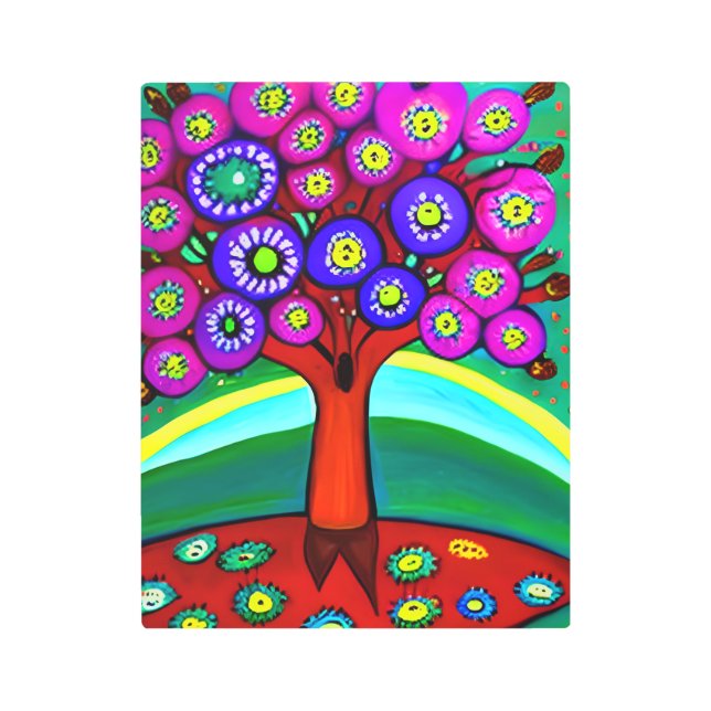 Pretty Colorful Whimsical Folk Art  (Front)