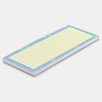 Pretty Colors Geometric Border Magnetic Notepad by Gingezel at Zazzle