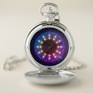 Pretty Colors Lights Mandala Pocket Watch
