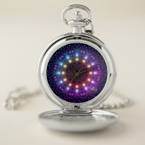 Pretty Colors Lights Mandala Pocket Watch