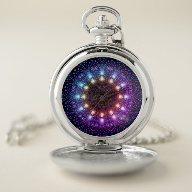 Pretty Colors Lights Mandala Pocket Watch (Inside)