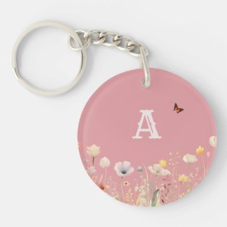 Pretty Colors Watercolor Wildflowers and Monogram