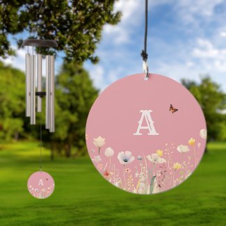 Pretty Colors Watercolor Wildflowers and Monogram