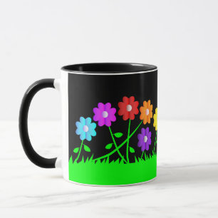 Pretty comic cartoon art colors flowers grass mug