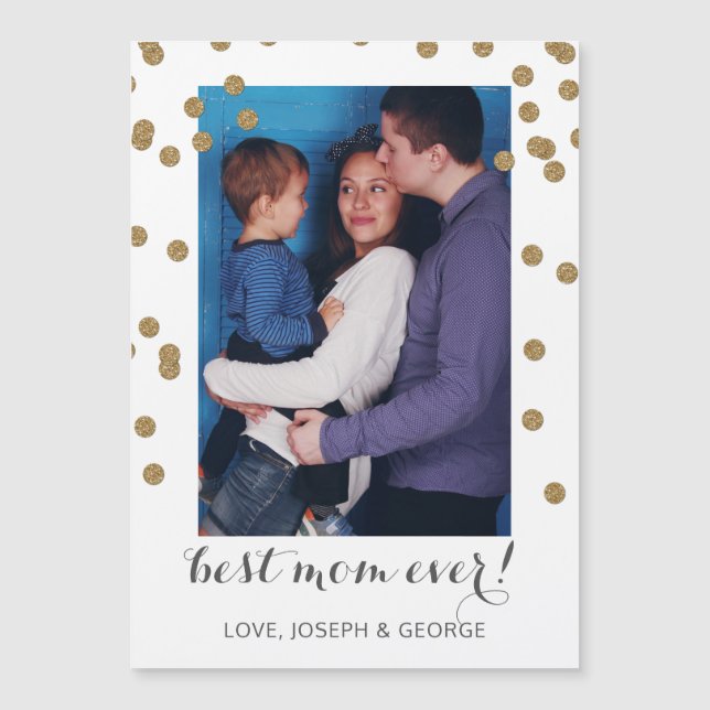 Pretty Confetti Mothers Day Photo Card (Front)
