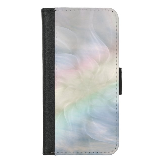 Pretty Cool Pastel Rainbow Mandala design iPhone Wallet Case (Front)