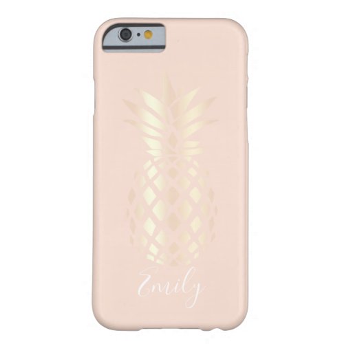 Pretty copper rose gold pineapple  blush pink barely there iPhone 6 case