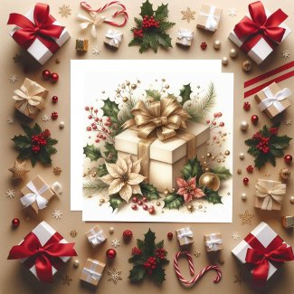 Pretty Coquette Holly and Golden Bow