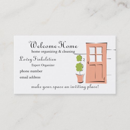 Pretty Coral Door Business Cards