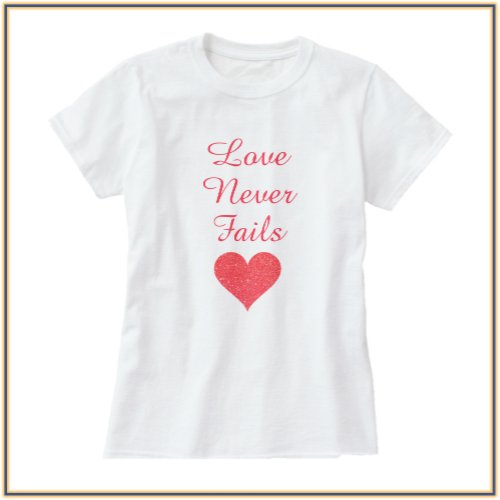 Pretty Coral Heart Love  T_Shirt